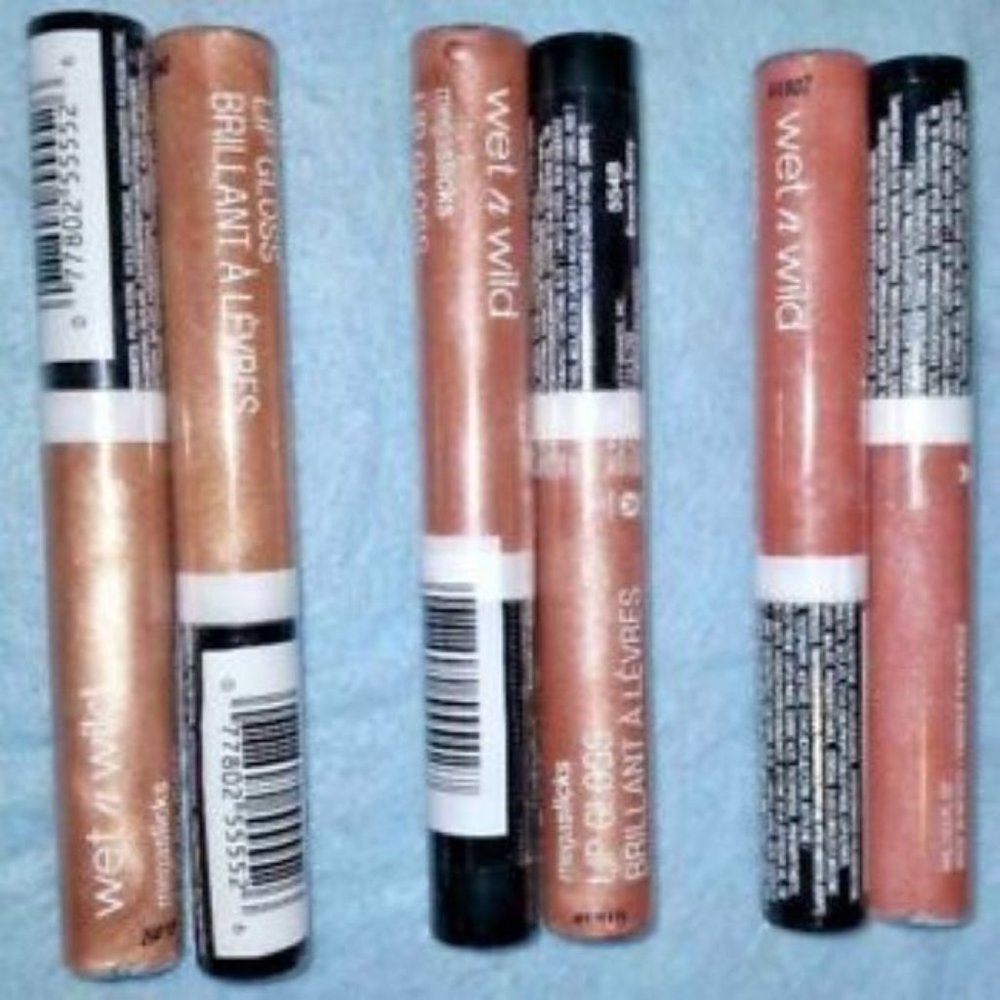 Wet n Wild Mega Slicks Lip Gloss Rose Gold 555B Bronze Berry 554B, Raspberry Voi